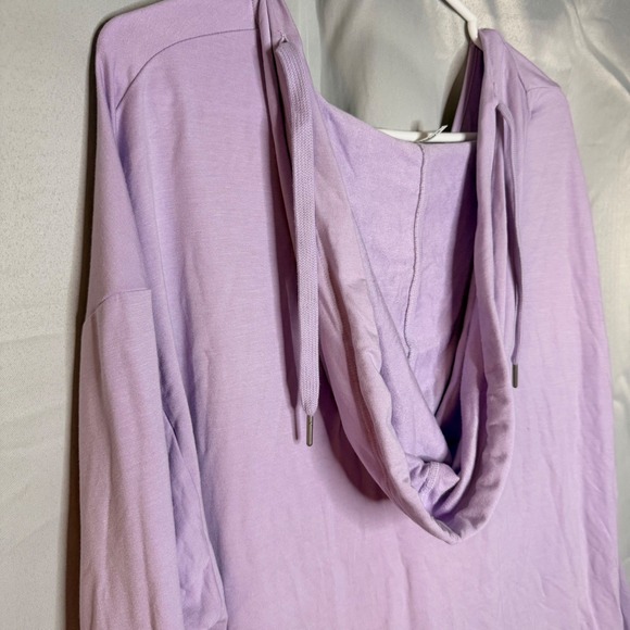 Halara Long Sleeve V Neck Tunic Hoodie Dress Lilac Purple Size L Athleisure NWT - Picture 13 of 14